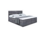 BOXBETT mit Matratze H3 und Lattenrost - CELESTIA - 200x200 cm Dunkelgrau