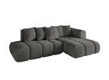 ECKSOFA Ottomane Rechts CLOUD-L-v1 280x185x90 Dunkelgrau Velours
