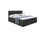 BOXBETT mit Matratze H4 und Lattenrost - CELESTIA - 200x200 cm - H4 - Schwarz