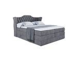BOXSPRINGBETT VILA KING - 160x200 - H3/H4 - Dunkelgrau
