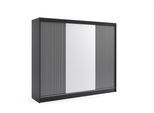 KLEIDERSCHRANK VILAN mit Lamel/LED - 250 cm - Schwarz