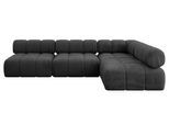 ECKSOFA modulares Sofa Samaro-L2 - 285x190x70 cm Schwarz Velours