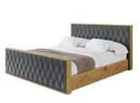 POLSTERBETT mit Bettkasten, Fußteil und Lattenrost, Boxbett ohne Matratze - ENZO5-Z 200x200 Dunkelgrau