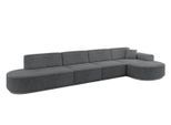 ECKSOFA Ottomane Rechts MARI-L3-v3 - 413x171x83 cm Dunkelgrau Cord