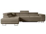 ECKSOFA mit Schlaffunktion und Bettkasten GUSA-L 272x202x107 cm Braun Velours
