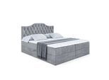 BOXBETT mit Matratze H3 und Lattenrost - VILA-1 - 160x200 cm Grau