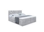 BOXBETT mit Matratze H3 und Lattenrost - MILTIO - 160x200 cm Hellgrau