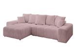 ECKSOFA Ottomane links ENIL-L 297x189x68 Rosa Cord