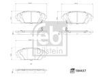 FEBI BILSTEIN Bremsbelagsatz, Scheibenbremse 184437 Vorderachse für MAZDA
