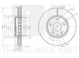 NK Bremsscheibe 313287 belüftet 297mm 28mm für MAZDA