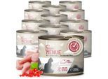 REAVET Feines Menue Katzenfutter - Huhn mit Kaninchen & Johannisbeeren | 12 x 200g