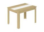 Mid.you , Weiß, Honigeiche , Holzwerkstoff , rechteckig , 80x75x140 cm , Esszimmer, Esszimmertische, Esstische, Holztische, Esstische Holz