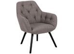 Livetastic , Braun, Hellgrau , Textil , Eiche , vollmassiv , 70.5x87x67.5 cm ,