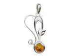 Kettenanhänger OSTSEE-SCHMUCK "Ostsee-Schmuck Anhänger Katze Anhänger Katze", weiß, Schmuckanhänger, Damen, 36 x 16mm, Silber 925 (Sterlingsilber), 1,9 g, Kettenanhänger