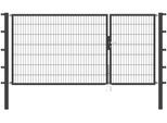 Zaundoppeltür ALBERTS "Flexo", grau (anthrazit), B:300cm H:140cm, Stahl, Tore, in verschiedenen Abmessungen