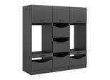 Mehrzweckschrank-Set WELLTIME "FALAS, 3-teilig, Hauswirtschaftsraum Set, Breite 192 cm", anthrazit nb, H:195cm T:68cm, Holzwerkstoff, Kastenmöbel-Sets, Kombination, Waschmaschinenumbau, Waschmaschinenschrank, Wäschekammer