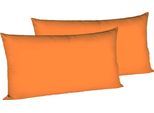 Kissenbezug FLEURESSE "Colours Mako Satin, 100% Baumwolle, mit Reißverschluss", orange (hellorange), B:40cm L:80cm, Mako-Satin, Obermaterial: 100% Baumwolle, Kissenbezüge, Kissenbezug, Mako Satin, glänzend, glatt, Premium Qualität