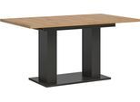 Esstisch HOME AFFAIRE "Motus, ausziehbar 150 -190 cm, inklusive 40 cm Einlegeplatte", schwarz (grau, artisan oak nachbildung, grau nachbildung, artisan oak nachbildung), B:150cm H:76cm T:90cm, Tische, Esstisch, Doppelsäulengestell mit Bodenplatte, Tisch, Esstisch, Küche