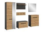 Garderobe CANU 6-teilig Eiche, Grau