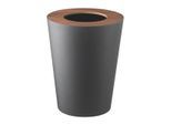 PAPIERKORB aus Metall 23/28/23 cm rund mit Holzabdeckung