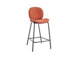 BARHOCKER (Set aus 2) aus Stoff mit schwarzen Metallbeinen - cori 43/54/66 cm