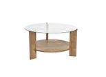 COUCHTISCH mit 2 Platten, davon eine aus gehärtetem Glas 75/75/40 cm