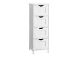 BADEZIMMERSCHRANK Weiß mit 4 Schubladen - L30 cm
