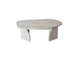 COUCHTISCH mit organisch geformter Tischplatte und breiten Beinen 100/60/35 cm