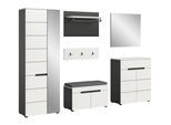 Garderobe CANU 6-teilig Grau, Weiß