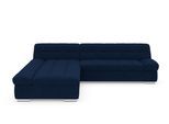 Ecksofa DOMO COLLECTION "MONA 297x173 cm, modern und komfortabel", blau (marine), B:297cm H:80cm T:173cm, Struktur fein 100% Polyester;Chenilleoptik 100% Polyester;SOFTLUX/Struktur fein 100% Polyester, Sofas, Ecksofa, whlw. mit Bettfunktion, L-Form