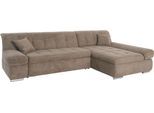 Ecksofa DOMO COLLECTION "MONA 297x173 cm, modern und komfortabel", braun (schlamm), B:297cm H:80cm T:173cm, Struktur fein 100% Polyester;Chenilleoptik 100% Polyester;SOFTLUX/Struktur fein 100% Polyester, Sofas, Ecksofa, whlw. mit Bettfunktion, L-Form