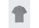 TOM TAILOR DENIM Herren Piqué Poloshirt aus Baumwolle, schwarz, Meliert, Gr. M