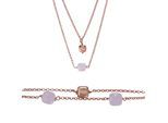Orphelia 'Joelle' Damen 925er Sterling Silber Set: Armband + Halskette - Rosé SET-7432
