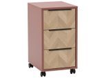 Mid.you , Eichefarben, Mauve , Kunststoff , Fischgrät , 3 Schublade(n) Schubladen , 32.6x59.7x39.1 cm , Beimöbel erhältlich , Büromöbel, Rollcontainer