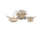James Wood , Creme, Mokka , Kunststoff, Glas , 20 cm,24 cm,18 cm , 2 l,4 l,1.5 l , rund , Lfgb , mit Dampfablass, mit Silikonring , Kochen & Essen, Töpfe, Kochtopfsets
