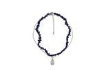 Steuer Modeschmuck Collier Set Lapislazuli-Splitterkette und Kette mit Anhänger