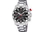 Chronograph FESTINA "Junior Collection", silber (silberfarben, schwarz), Armbanduhren, Kinder, Chronograph, Armbanduhr, Quarzuhr, Kinderuhr, Stoppfunktion, ideal als Geschenk