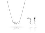 Orphelia 'Charlene' Dames 925 Zilveren Set: Ketting + Oorbellen - Zilver SET-7568