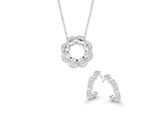 Orphelia 'Onyx' Vrouwen 925 Sterling Zilveren Set: Ketting-Hanger + Oorbellen - Zilver SET-7127