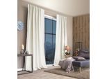 Gardine HOME BASICS "ESKIMO" Gr. 3, weiß (wollweiß), B:135cm H:225cm, Polyester, Polyester, Gardinen, Gardine, Thermostoff Uni ESKIMO