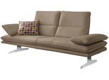 2-Sitzer W.SCHILLIG "broadway, Designsofa mit tollem Sitzkomfort, Breite 216cm", braun (stone z59), B:216cm H:94cm T:96cm, Longlife Xtra-Leder Z59: Glattleder mit modischer Prägung. Hautstärke 0, 9 - 1, 1 mm, Sofas, Sitztiefenverstellung, Kopfteil- & Seitenteilverstellung, Breite 216cm