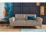 2-Sitzer W.SCHILLIG "montanaa elegant & edel, Federkernunterfederung", braun (stone z59), B:192cm H:78cm T:94cm, Sofas, 2-Sitzer, mit Metallfüßen in Schwarz pulverbeschichtet, Breite 192 cm