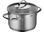 Kochtopf SILIT "Achat, Topf mit Deckel", edelstahl, B:17,4cm H:16,4cm L:24,5cm Ø:16cm, Töpfe, Kochtopf, rostfrei, Silitherm-Allherdboden, induktionsgeeignet
