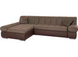 Ecksofa DOMO COLLECTION "MONA 297x173 cm, modern und komfortabel", braun (dunkelbraun, braun), B:297cm H:80cm T:173cm, Struktur fein 100% Polyester;Chenilleoptik 100% Polyester;SOFTLUX/Struktur fein 100% Polyester, Sofas, Ecksofa, whlw. mit Bettfunktion, L-Form