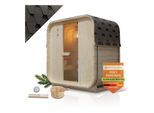 Artsauna Fasssauna Nolvik M - 2 Personen, mit 3,6 kW Ofen & Zubehör für Garten, Cube Design
