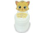 Toilettentrainer JAMARA "Meine kleine Toilette, Katze", Baby, weiß (weiß, katze), Kunststoff, Töpfchen Toilettentrainer, mit Spülsound und Toilettenpapierhalter