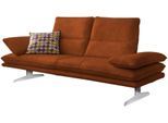 2-Sitzer W.SCHILLIG "broadway, Designsofa mit tollem Sitzkomfort, Breite 216cm", braun (cognac z69), B:216cm H:94cm T:96cm, Longlife Xtra-Leder Z69: Das feinnarbige, gedeckte Softleder Z69 besticht durch seine außergewöhnliche Weichheit im trendigen »Vintage-Look«, Hautstärke 0, 9 - 1, 1 mm, Sofas, 2-Sitzer, Sitztiefenverstellung, Kopfteil- & Seitenteilverstellung, Breite 216cm