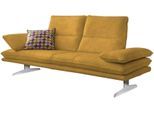 2-Sitzer W.SCHILLIG "broadway, Designsofa mit tollem Sitzkomfort, Breite 216cm", gelb (kurkuma z69), B:216cm H:94cm T:96cm, Longlife Xtra-Leder Z69: Das feinnarbige, gedeckte Softleder Z69 besticht durch seine außergewöhnliche Weichheit im trendigen »Vintage-Look«, Hautstärke 0, 9 - 1, 1 mm, Sofas, 2-Sitzer, Sitztiefenverstellung, Kopfteil- & Seitenteilverstellung, Breite 216cm