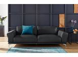 2,5-Sitzer W.SCHILLIG "montanaa bequem, Federkernunterfederung, elegant & edel", schwarz (schwarz z59), B:232cm H:78cm T:94cm, Sofas, mit Metallfüßen in Chrom glänzend, Breite 232 cm