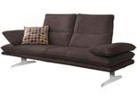 2-Sitzer W.SCHILLIG "broadway, Designsofa mit tollem Sitzkomfort, Breite 216cm", braun (mocca s37), B:216cm H:94cm T:96cm, Stoff S37 (100% Polyester): Luxus-Microfaser in Lederoptik, Sofas, 2-Sitzer, Sitztiefenverstellung, Kopfteil- & Seitenteilverstellung, Breite 216cm